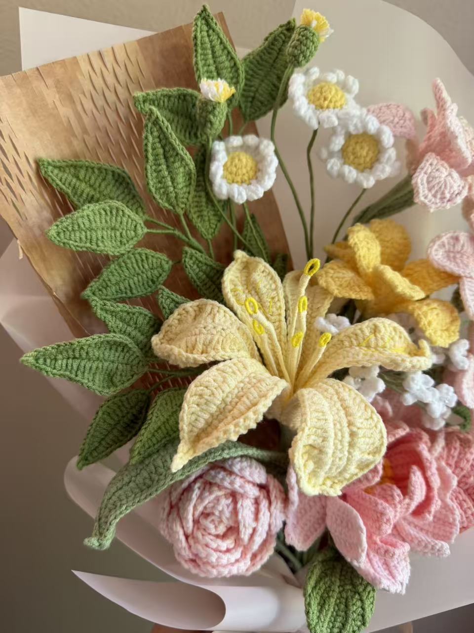 EX Painterly Peony | Crochet flowers bouquet