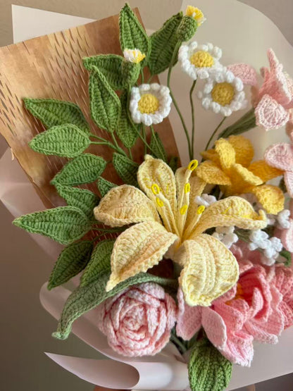 EX Painterly Peony | Crochet flowers bouquet