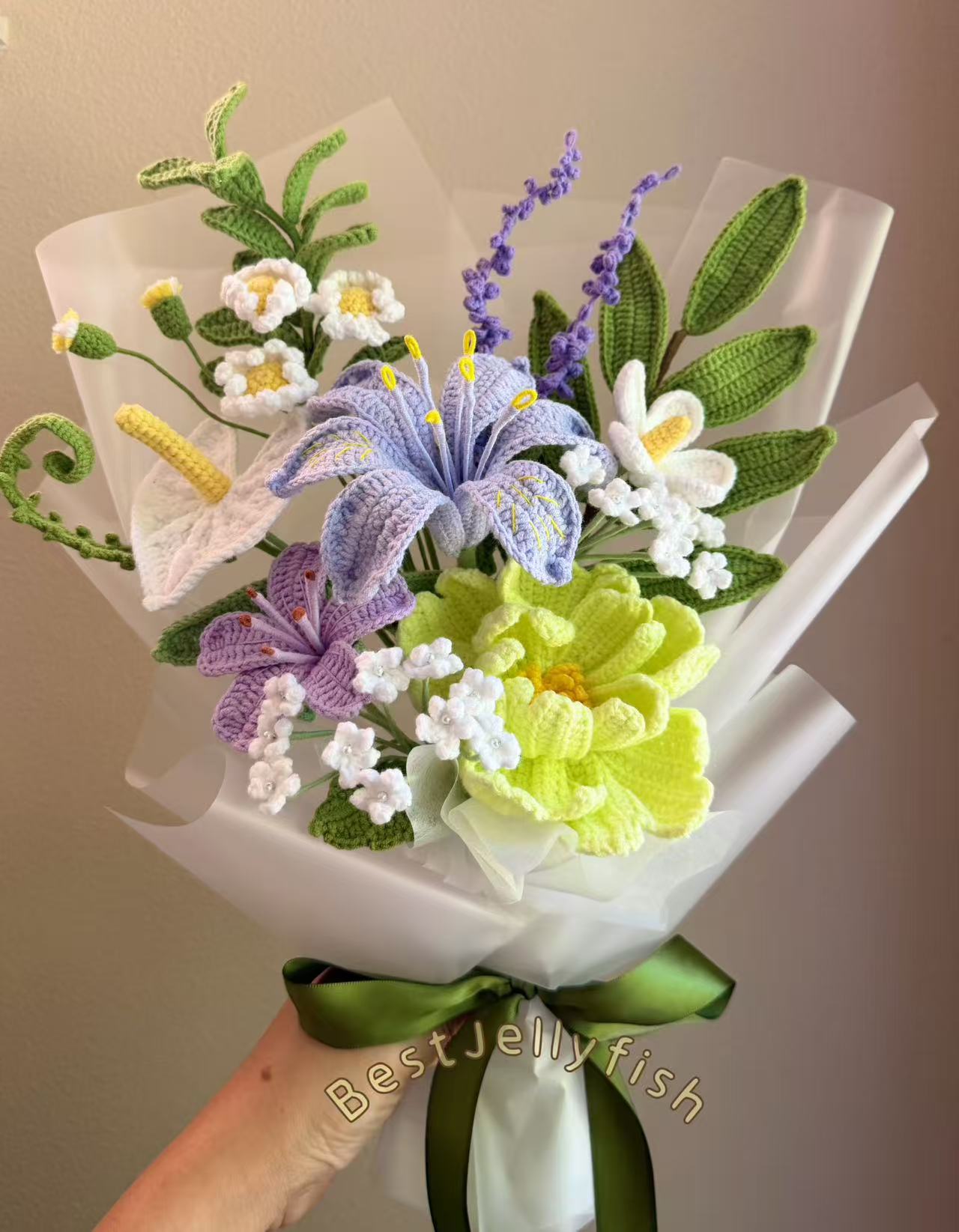 Green Garden Mist | Crochet flowers bouquet, Flowers forever
