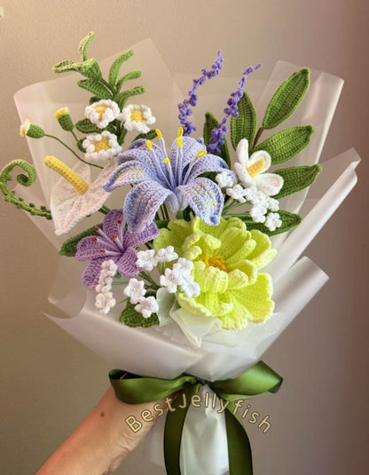 Green Garden Mist | Crochet flowers bouquet, Flowers forever