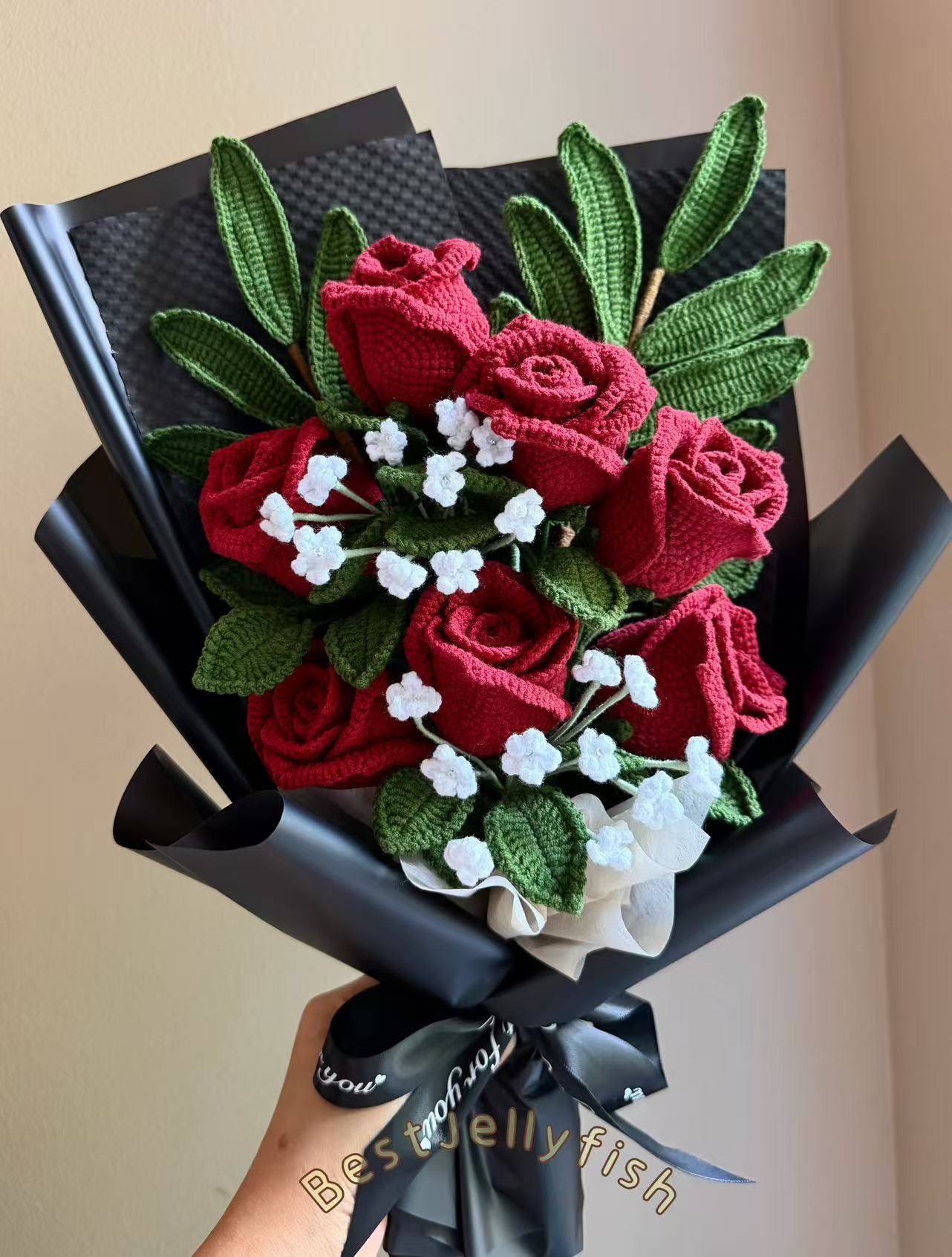 EX Scarlet Romance | Crochet flowers bouquet, forever flowers