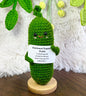 Handmade Crochet mini caring pickle+Emotional Support eggplant Gift Set-Positive Affirmation gift for Family/Friends-Xmas Gift