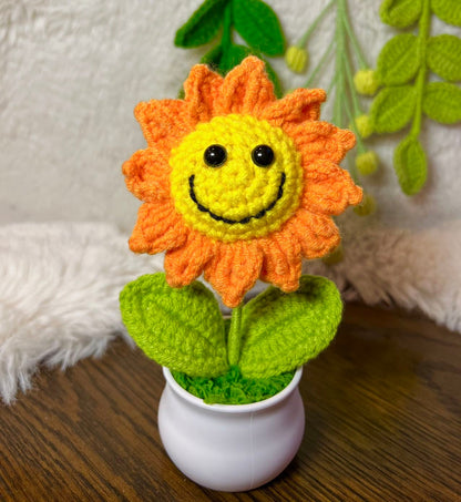 Handmade Crochet mini Caring vegie,Emotional Support sunflower, potato, Positive Affirmation gift for Family/Friends,coworker,Mothers Day
