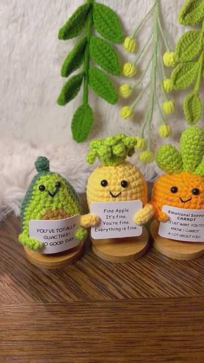 Unique Handmade Crochet positive carrot +Emotional Support pineapple, avocado, Christmas, Birthday, Mom,gift for her,Coworker,Family/Friends