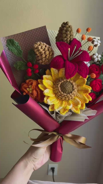 Festival elegance | Crochet flowers bouquet, One of a kind gifts