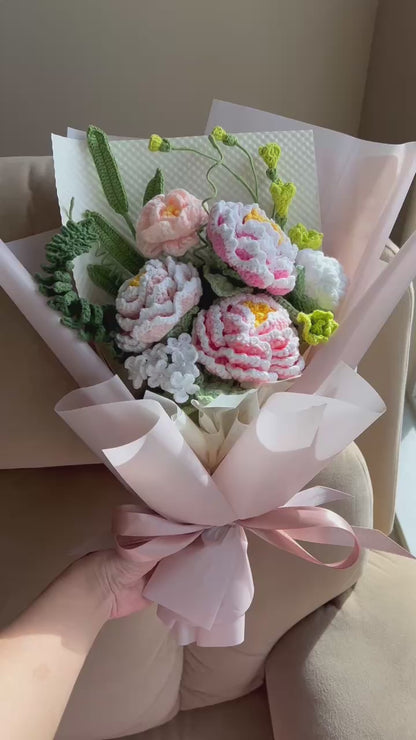 Supreme peony grace | Crochet flowers bouquet, Flowers forever