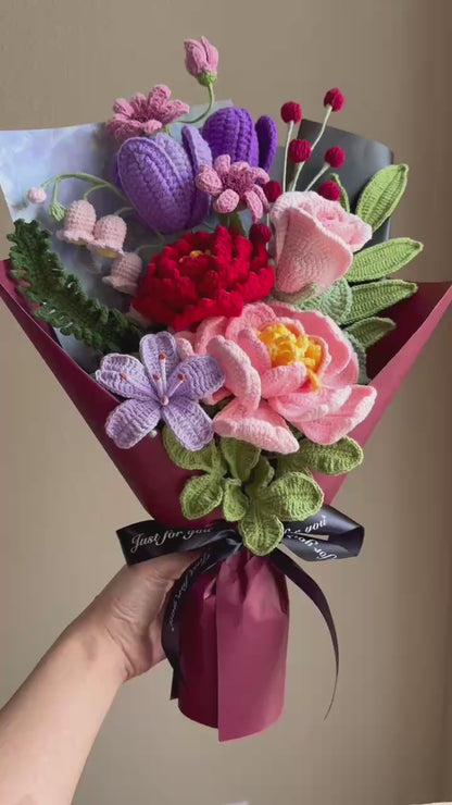 Regal peony love | Crochet flowers bouquet, forever flowers