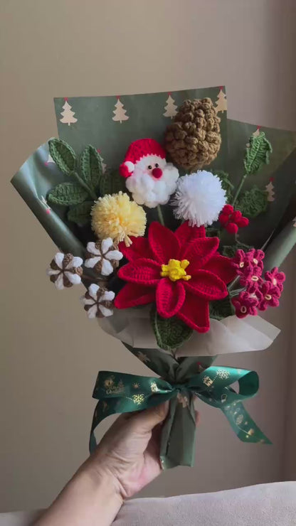 Christmas joy | Crochet flowers bouquet, One of a kind gifts