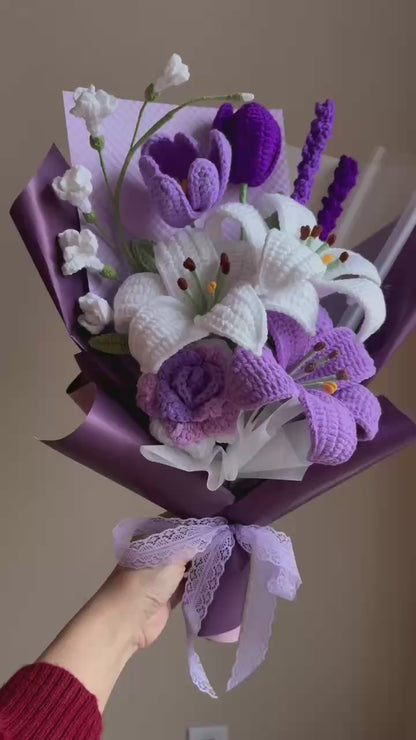 Supreme purple lily | Crochet flowers bouquet, Flowers forever